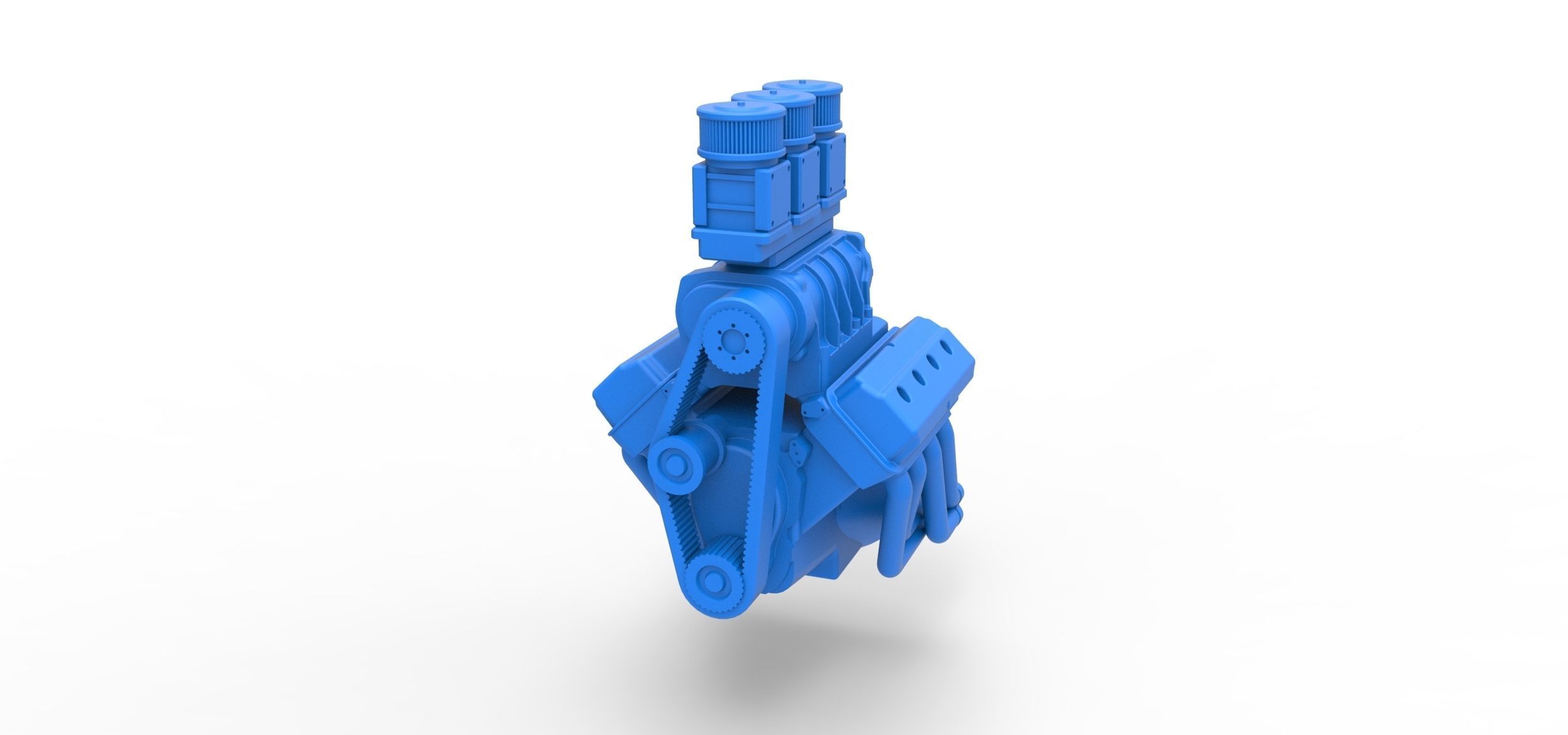 Engine V8 for vintage Monster truck Scale 1 to 25 3D print model_3