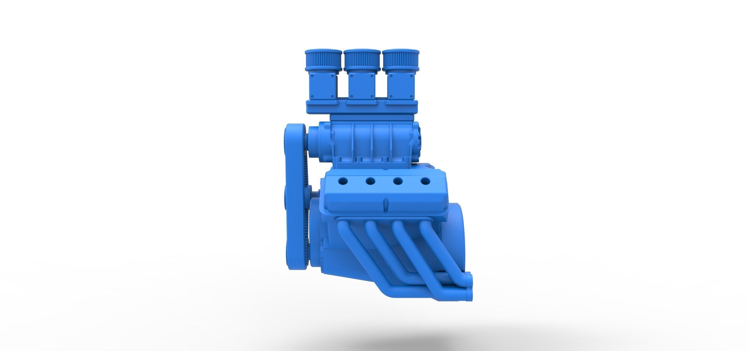 Engine V8 for vintage Monster truck Scale 1 to 25 3D print model_8