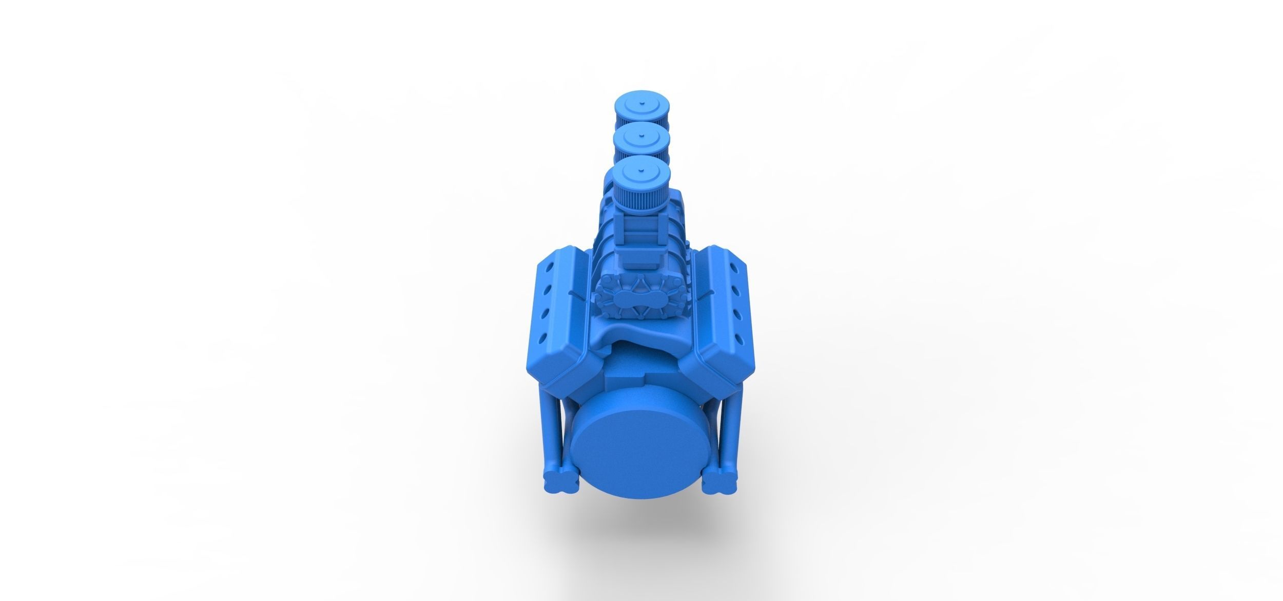 Engine V8 for vintage Monster truck Scale 1 to 25 3D print model_12