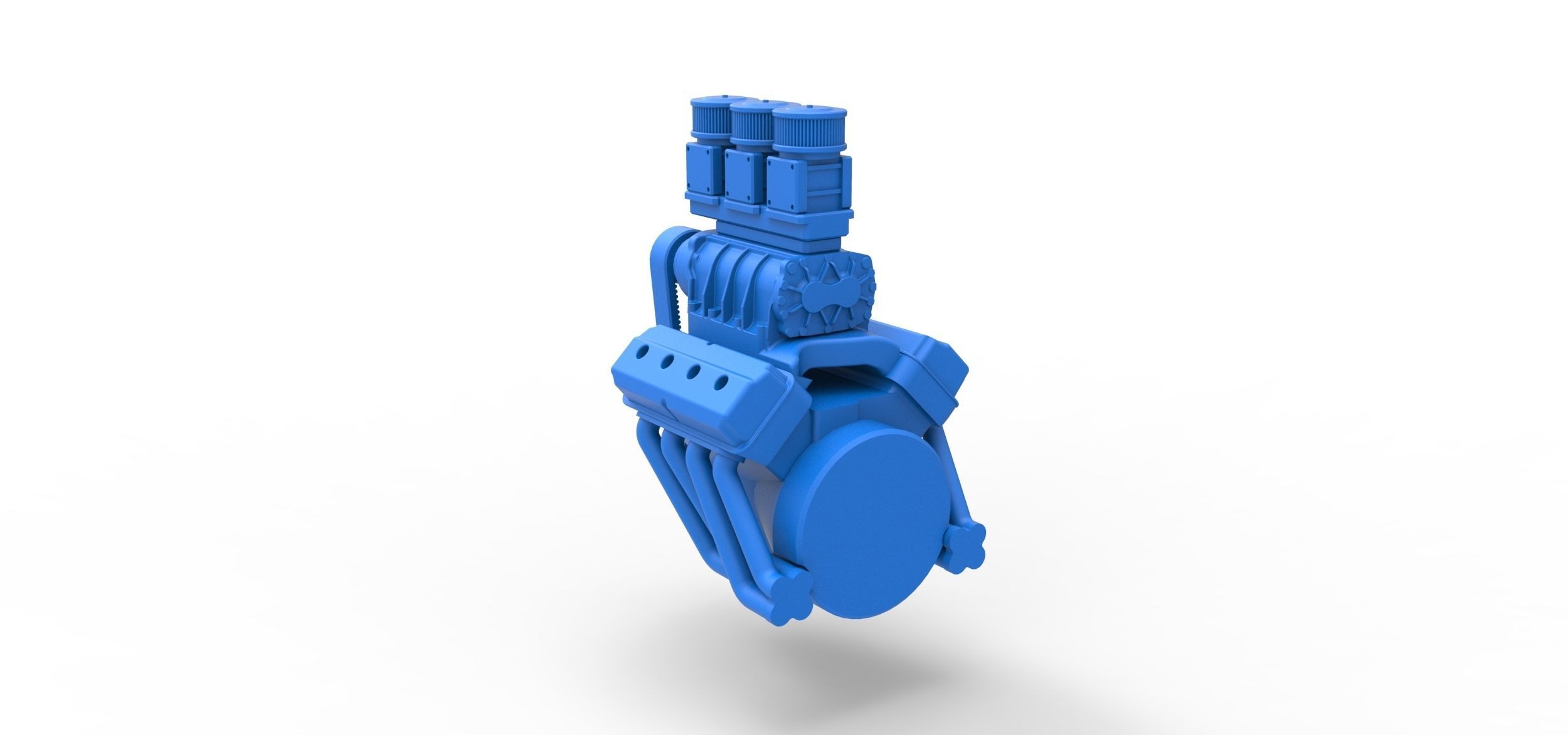 Engine V8 for vintage Monster truck Scale 1 to 25 3D print model_10