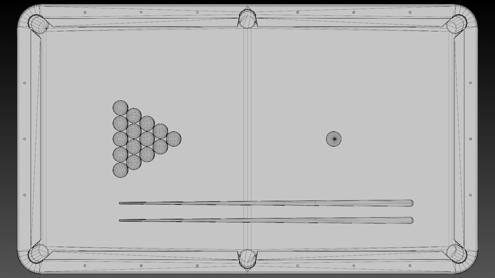 6ft Pool Table Low-poly 3D model_9