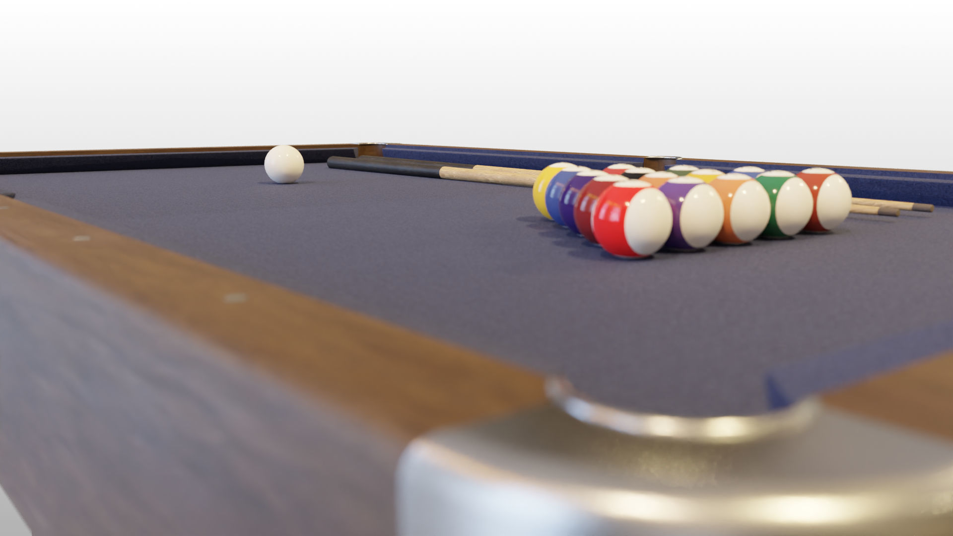 6ft Pool Table Low-poly 3D model_5