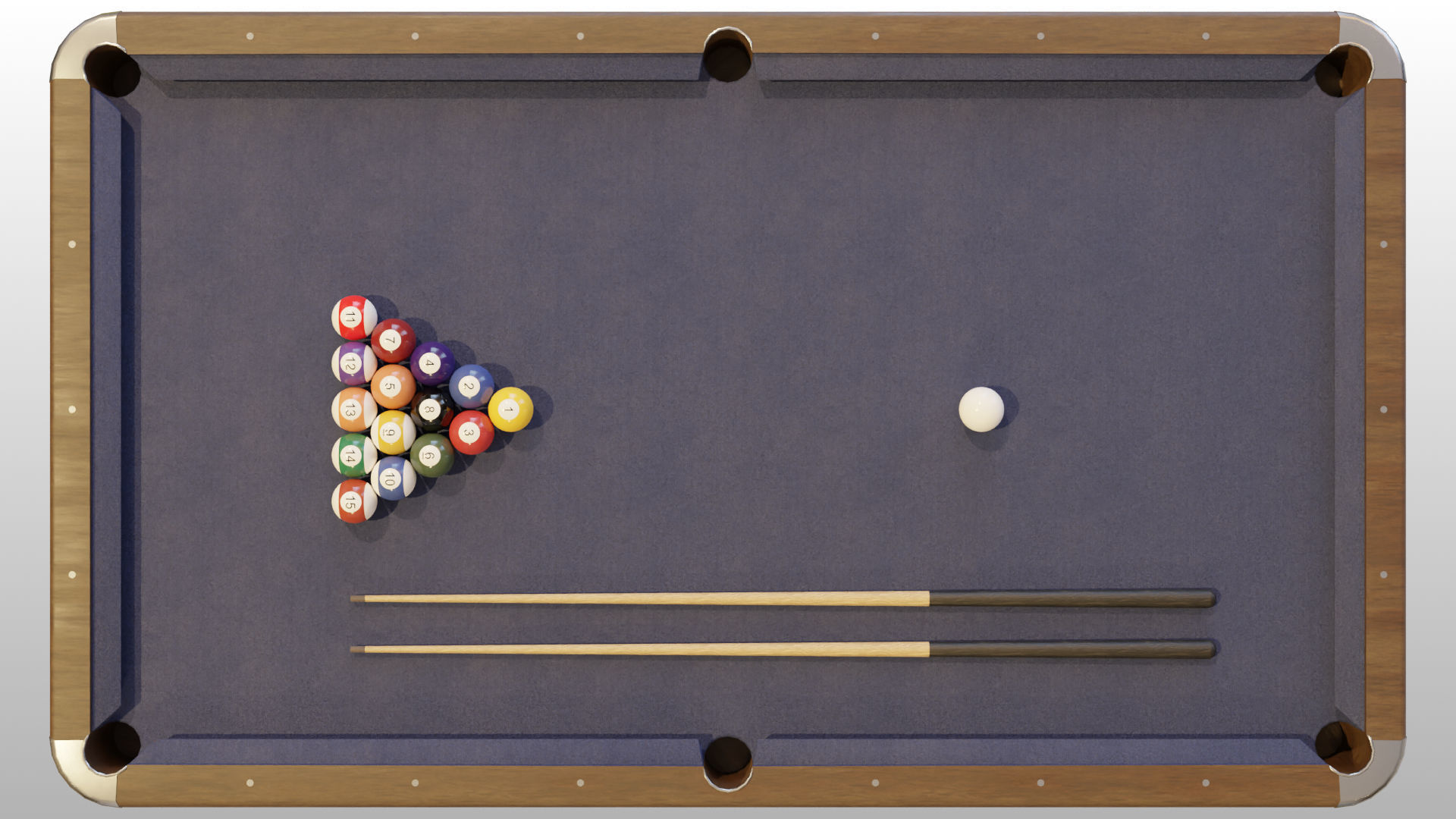 6ft Pool Table Low-poly 3D model_1