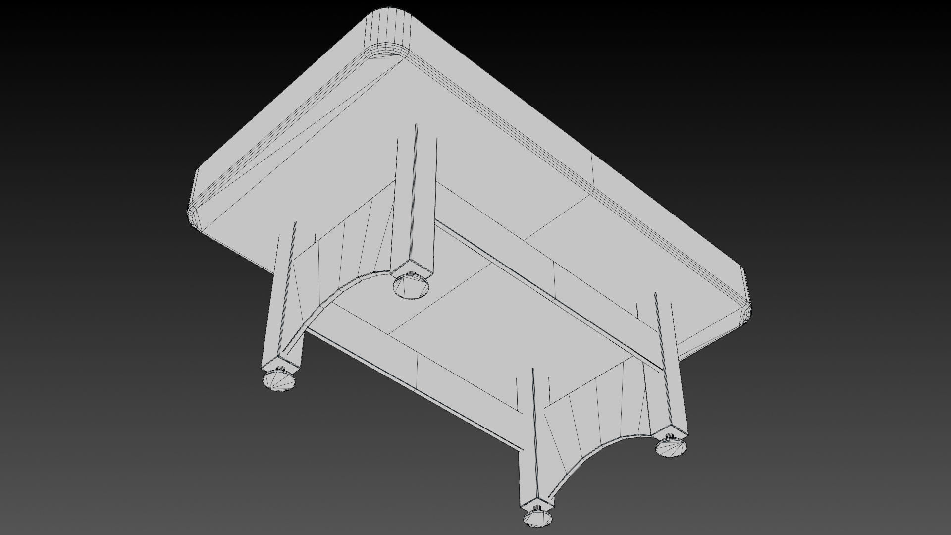 6ft Pool Table Low-poly 3D model_7