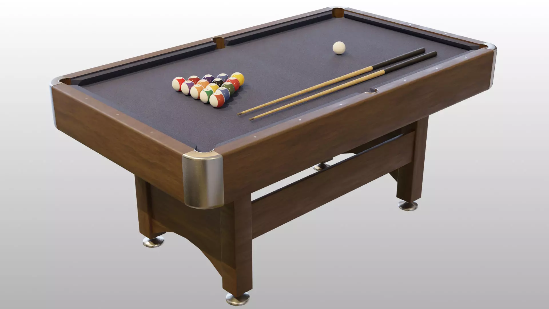 6ft Pool Table Low-poly 3D model_0