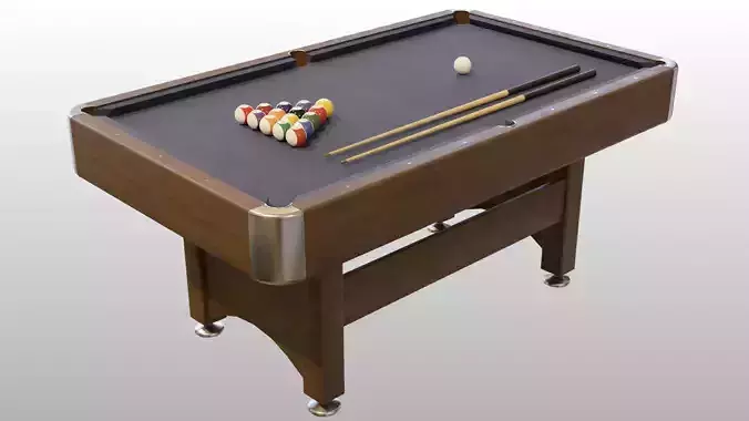 6ft Pool Table Low-poly 3D model