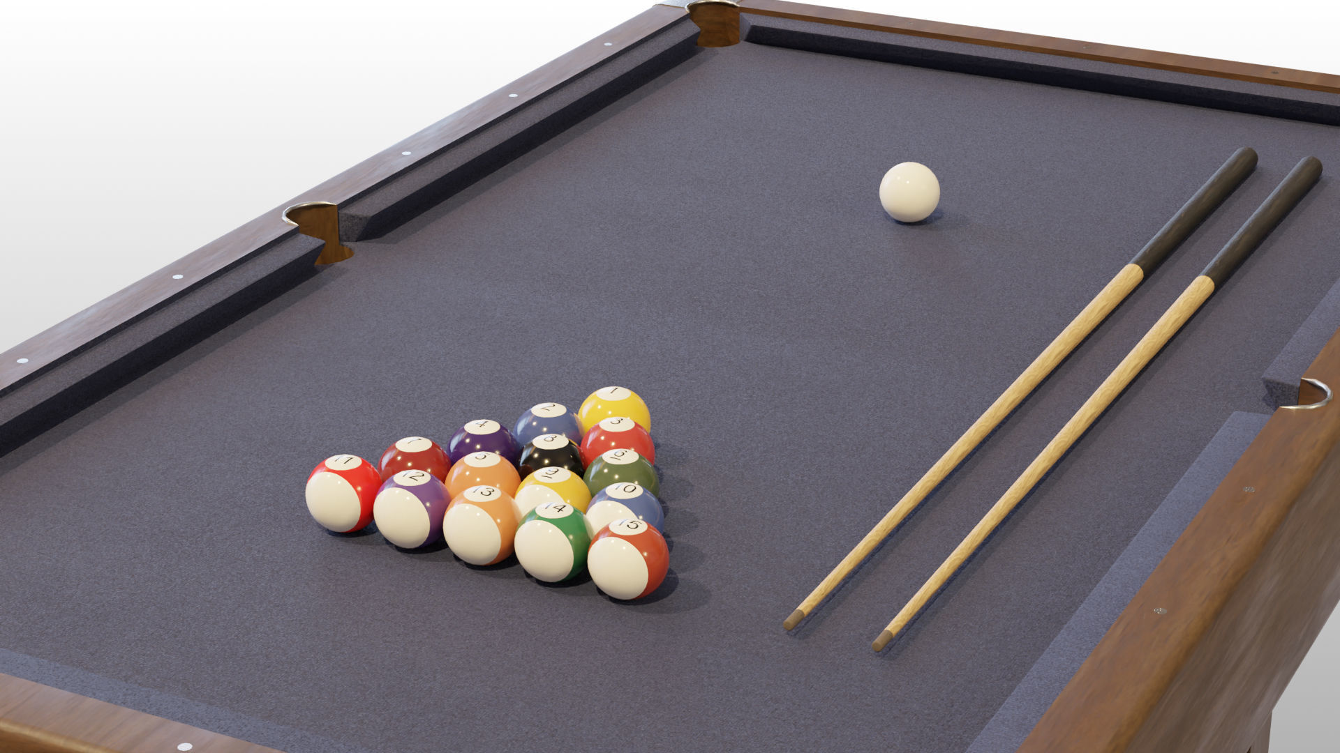 6ft Pool Table Low-poly 3D model_2