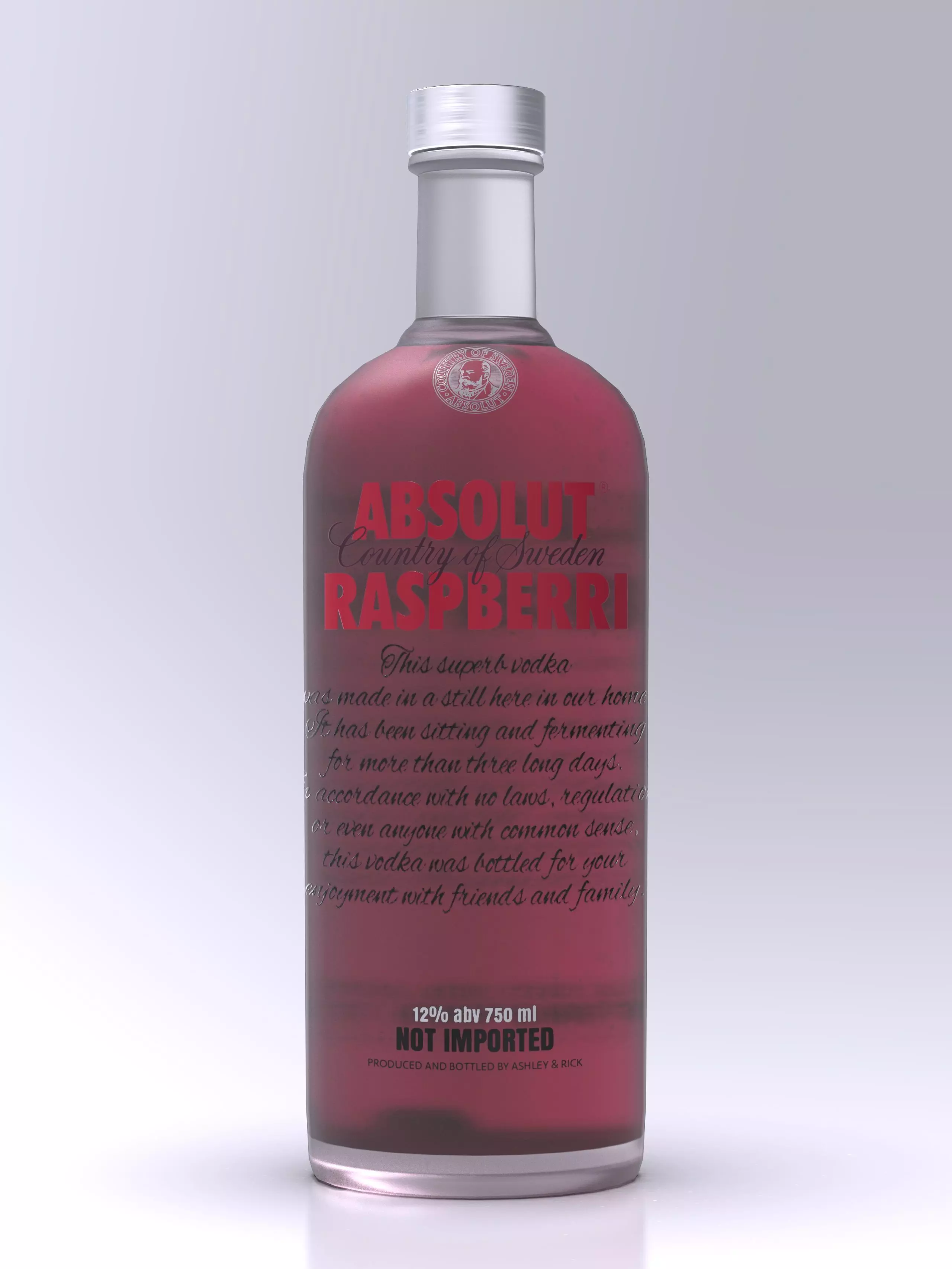 Absolute Vodka bottle - 3D Free low-poly 3D model