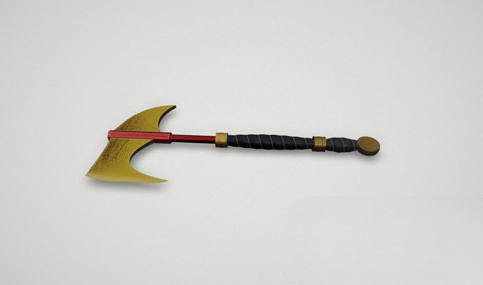 Game asset Elegant Golden Warriors Axe 3D model_4