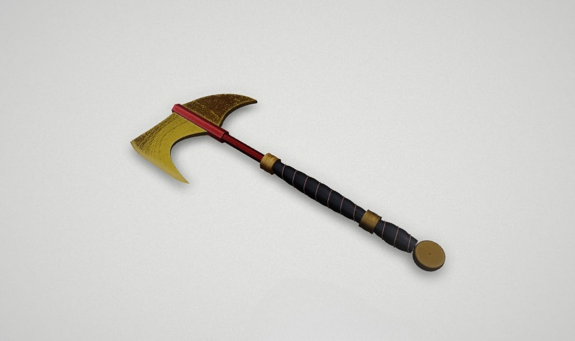 Game asset Elegant Golden Warriors Axe 3D model_3