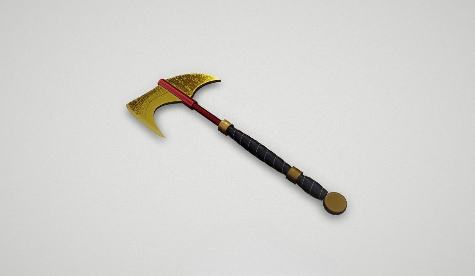 Game asset Elegant Golden Warriors Axe 3D model_6
