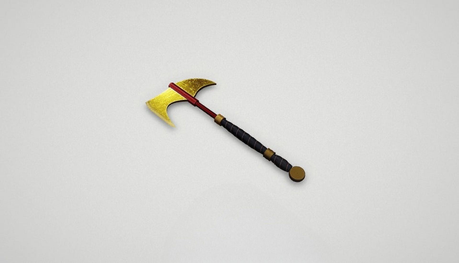 Game asset Elegant Golden Warriors Axe 3D model_7