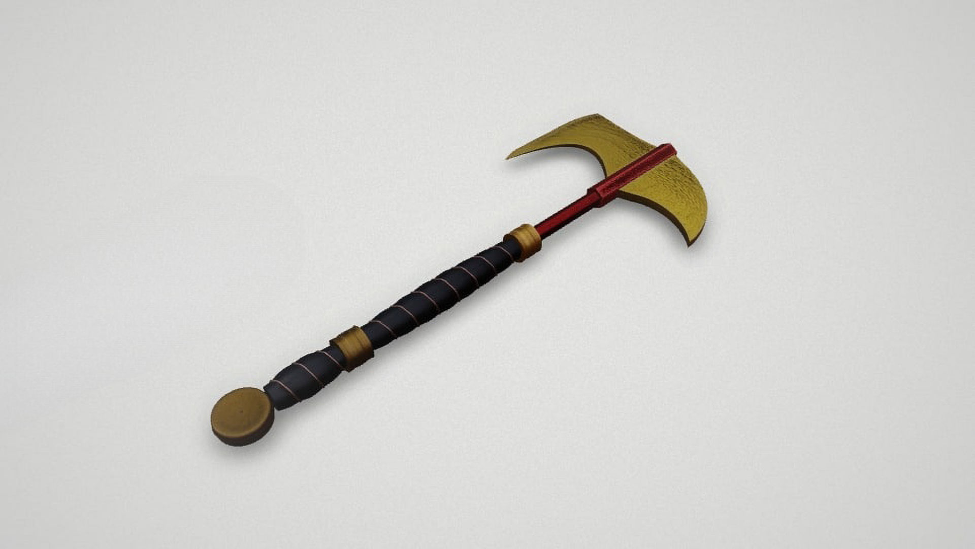 Game asset Elegant Golden Warriors Axe 3D model_8