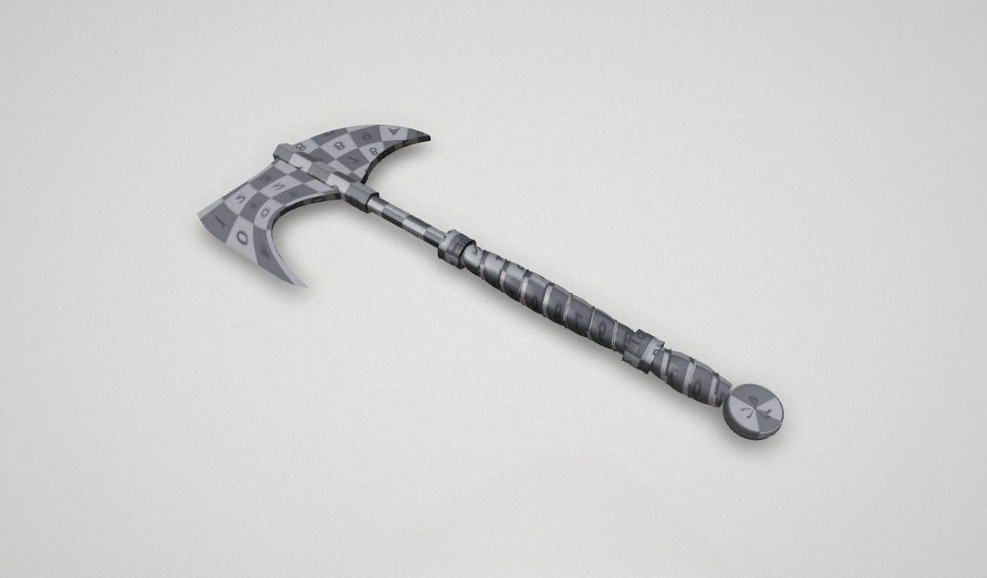 Game asset Elegant Golden Warriors Axe 3D model_13