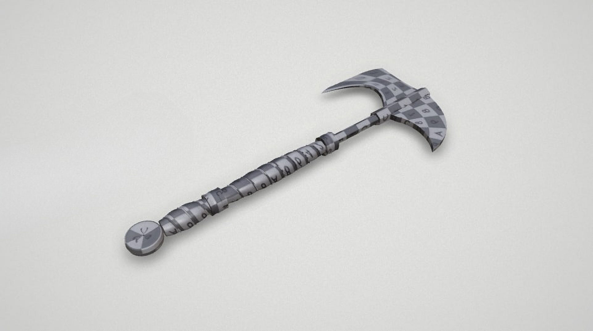 Game asset Elegant Golden Warriors Axe 3D model_14