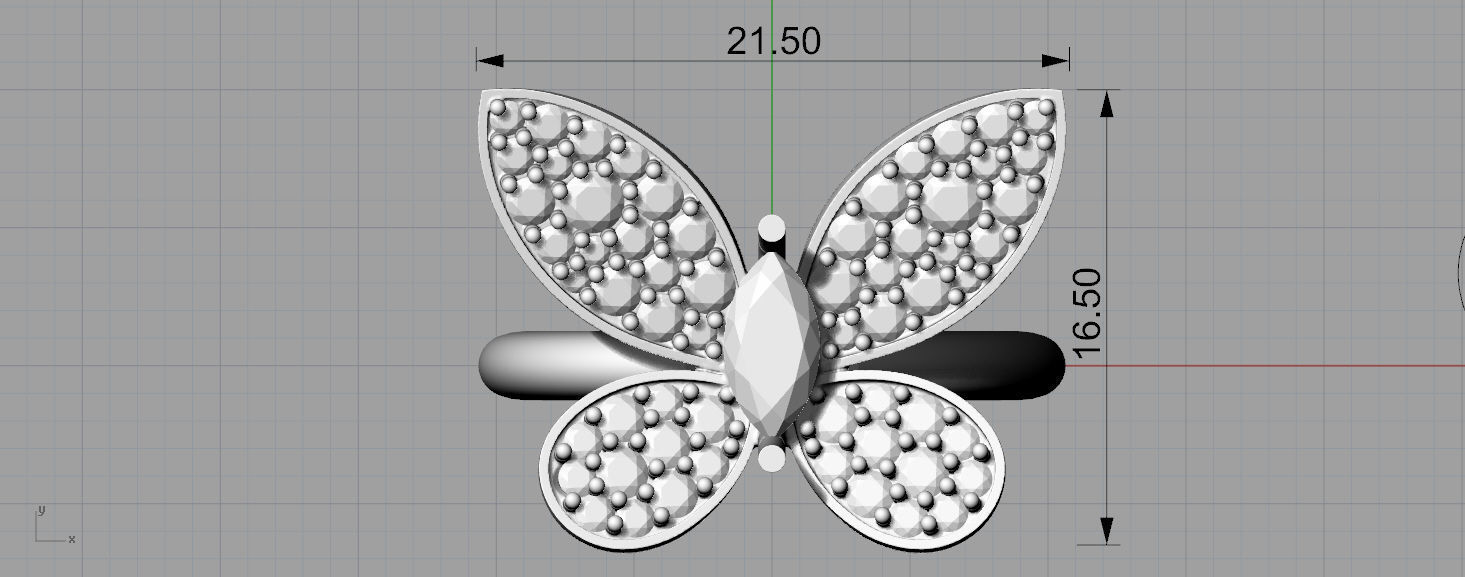 Butterfly ring 3D print model_8