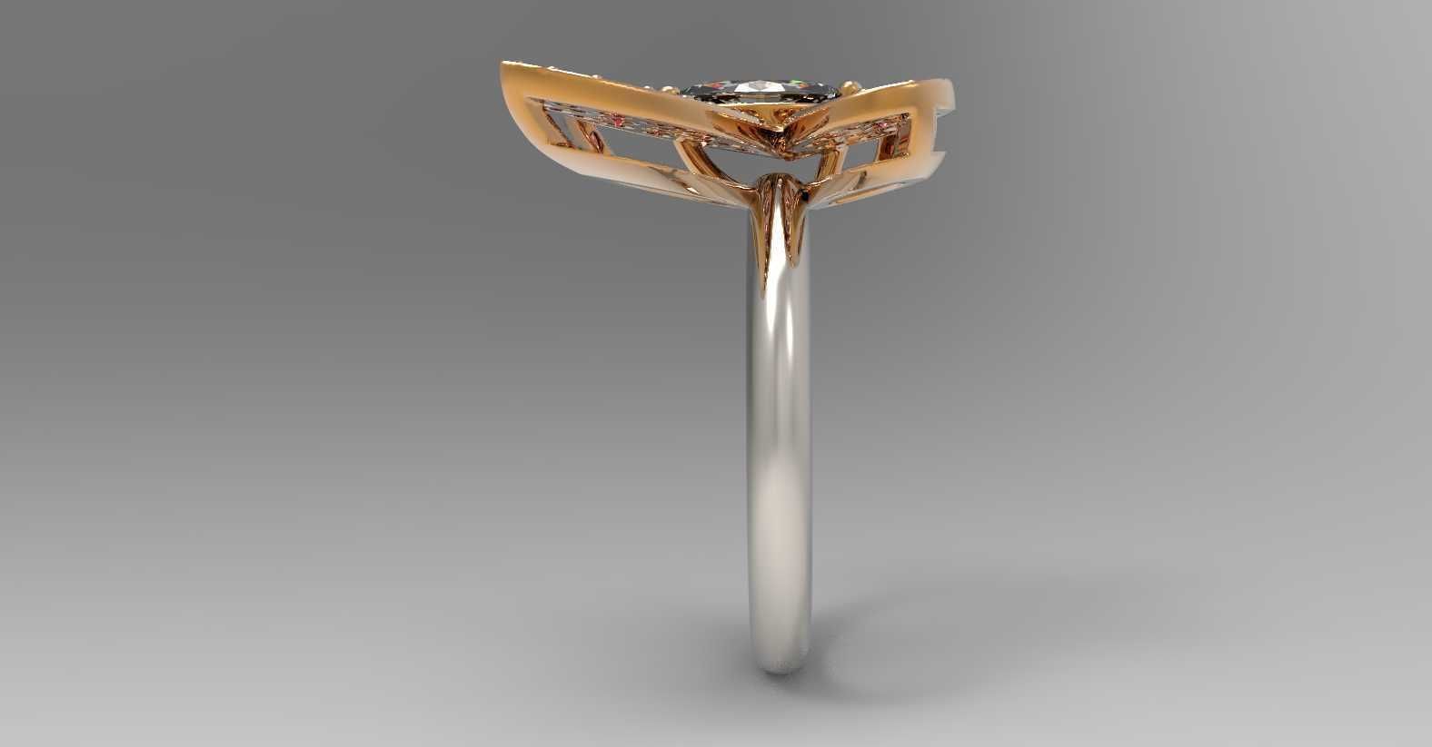 Butterfly ring 3D print model_3