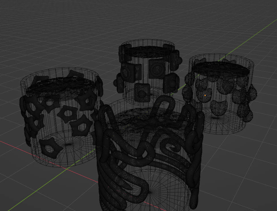 designed clay pots pack Low-poly 3D model_10