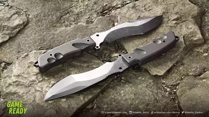 Survival Knife - Lowpoly - 4k Textures Low-poly 3D model