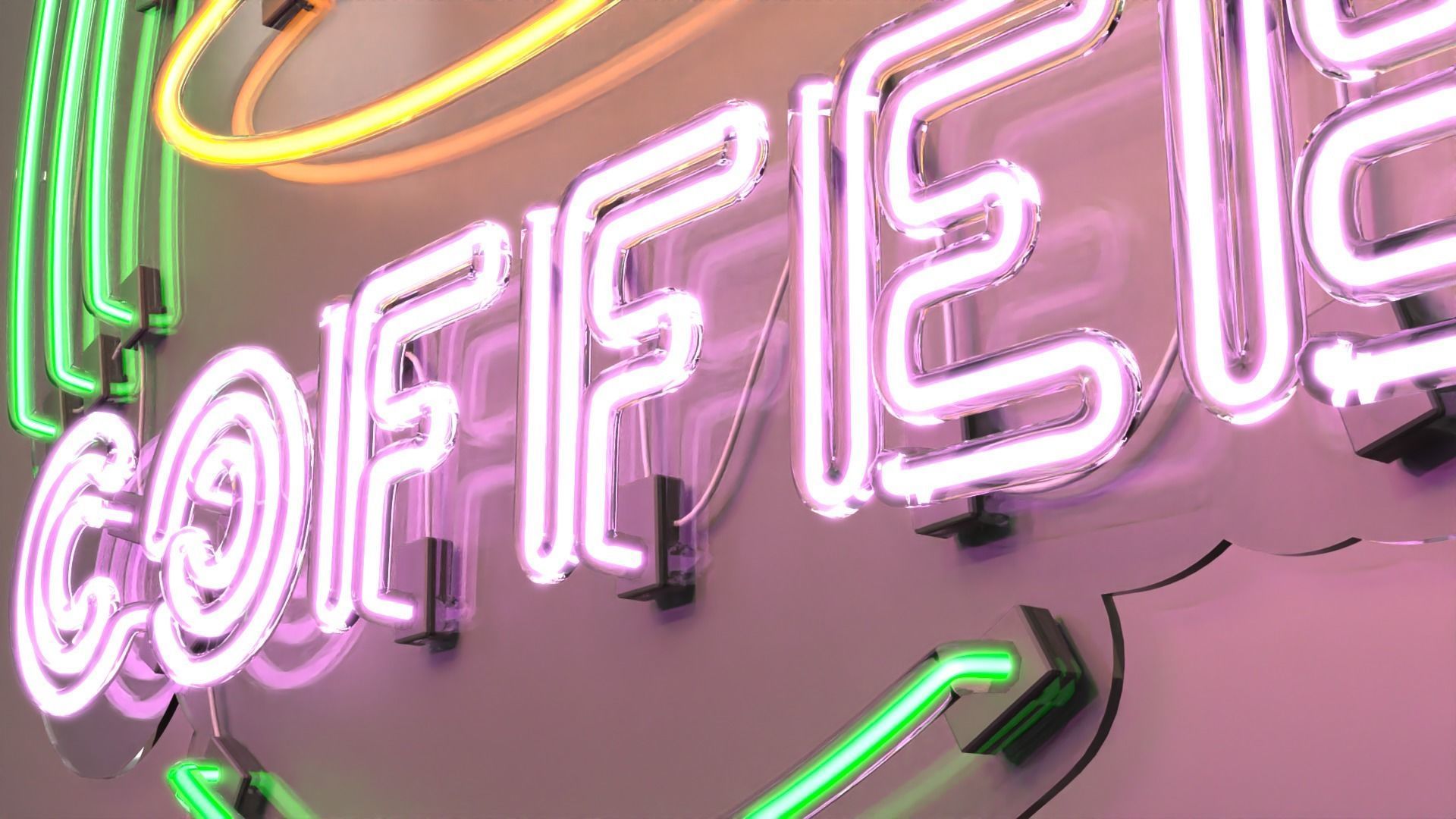 Coffee 2 - Neon Sign 3D model_2