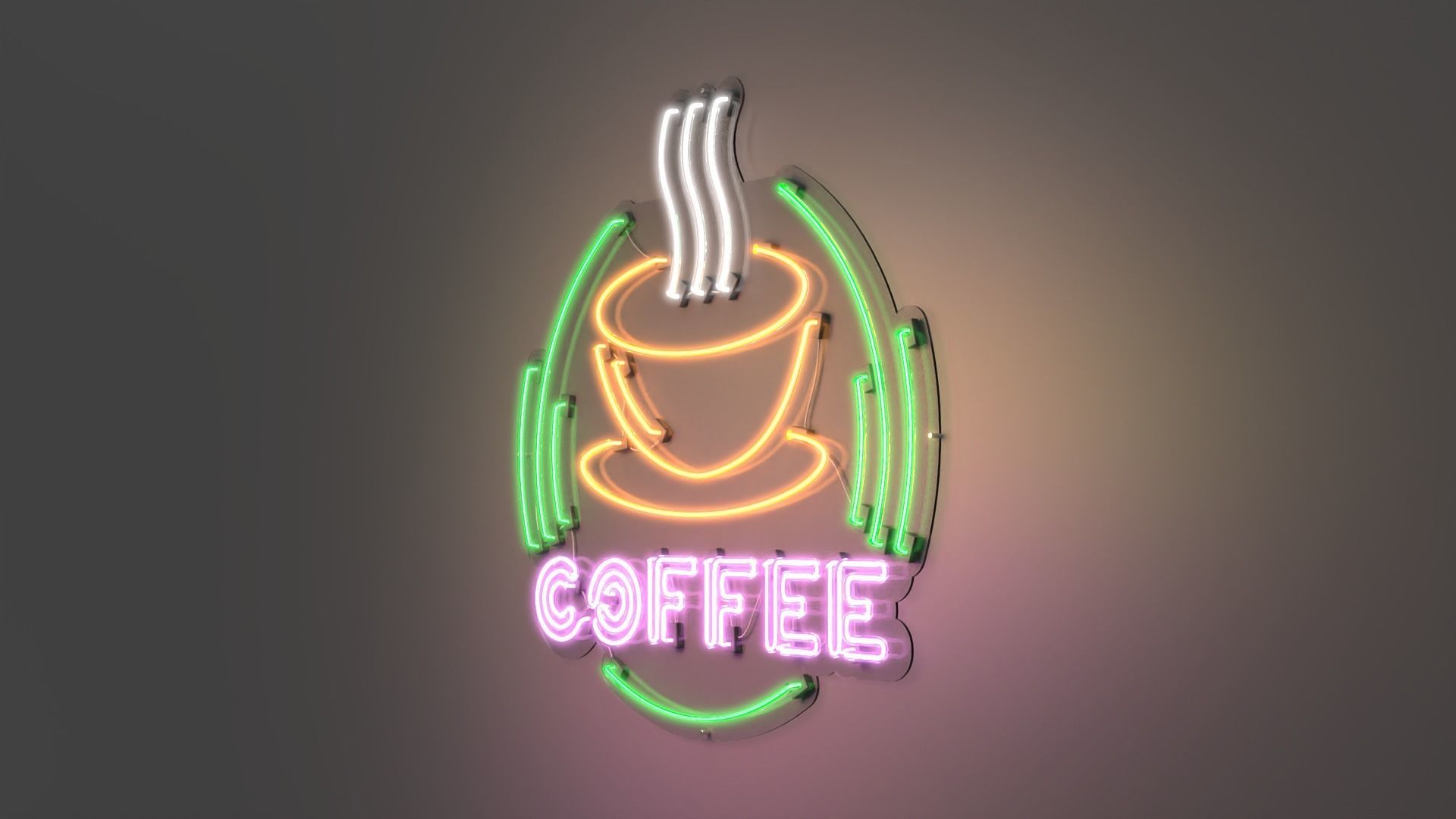 Coffee 2 - Neon Sign 3D model_3