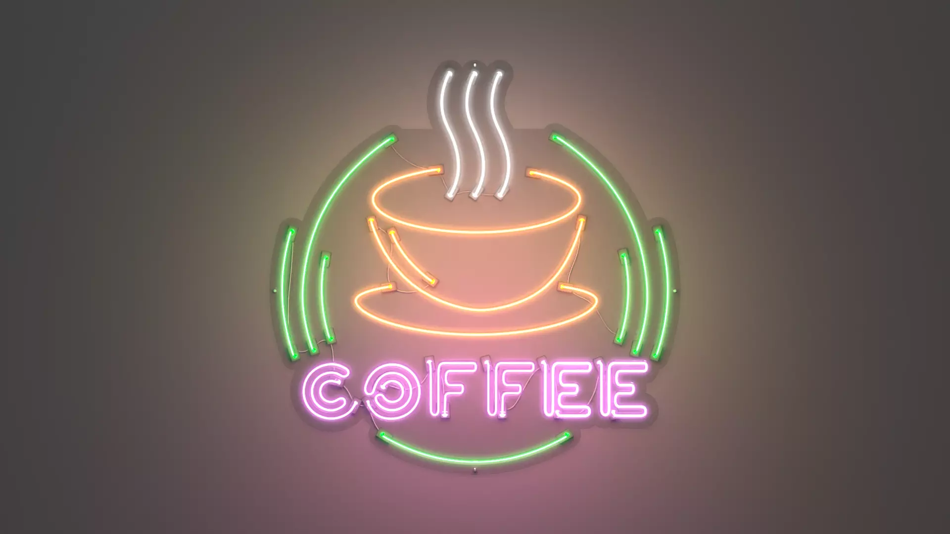 Coffee 2 - Neon Sign 3D model_0