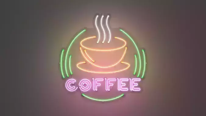 Coffee 2 - Neon Sign 3D model