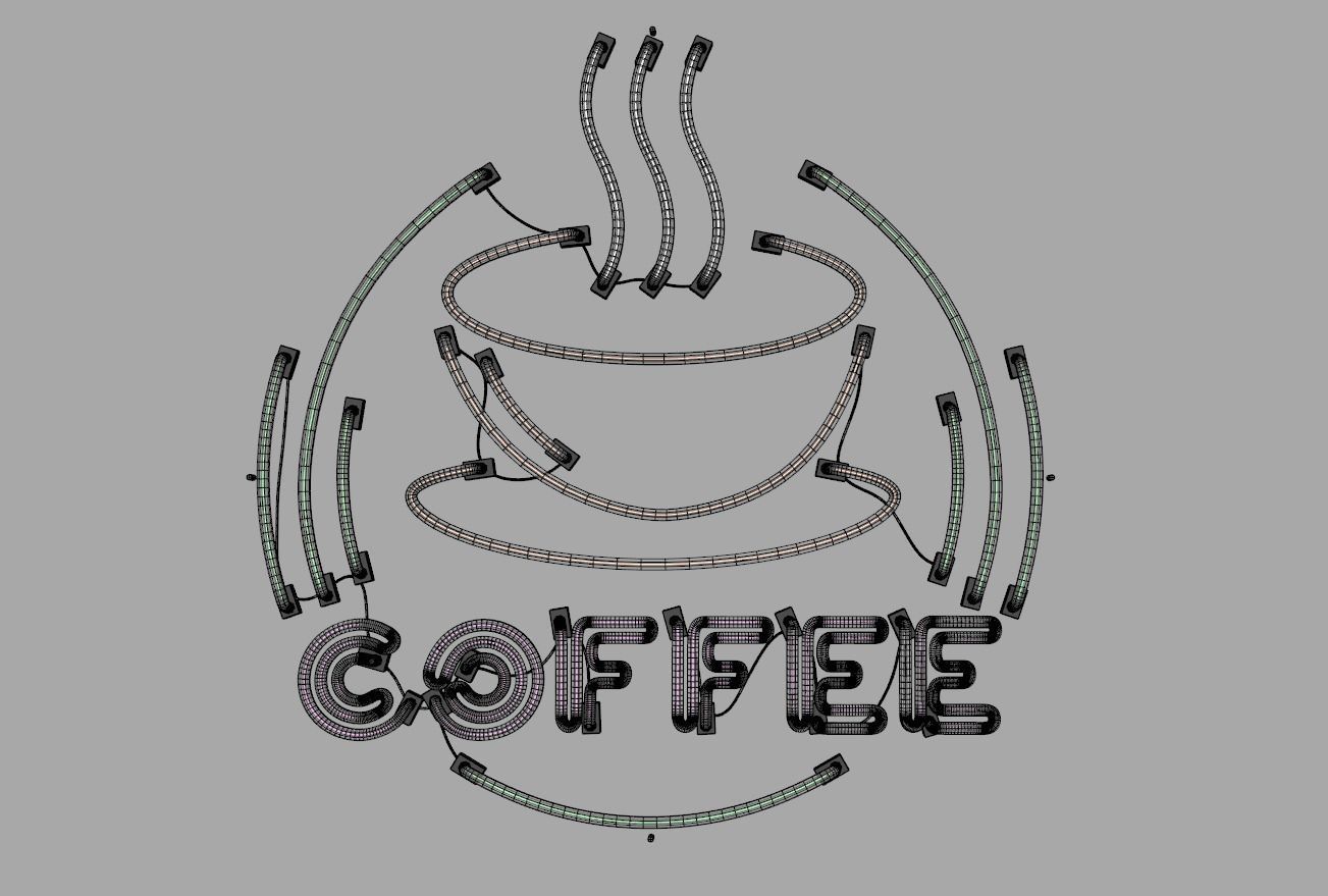 Coffee 2 - Neon Sign 3D model_6