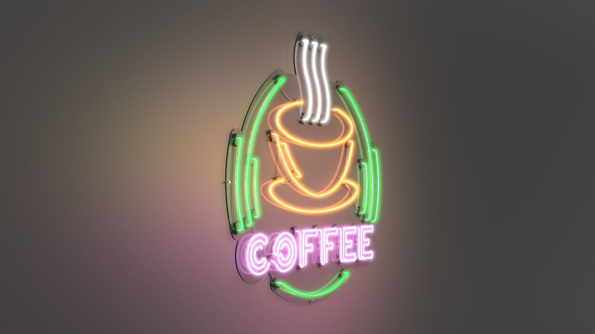 Coffee 2 - Neon Sign 3D model_4