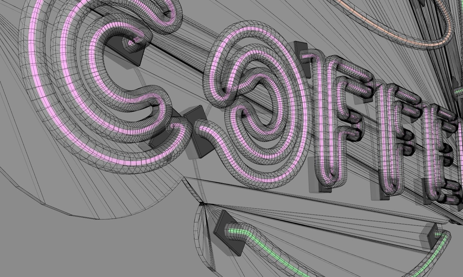 Coffee 2 - Neon Sign 3D model_8