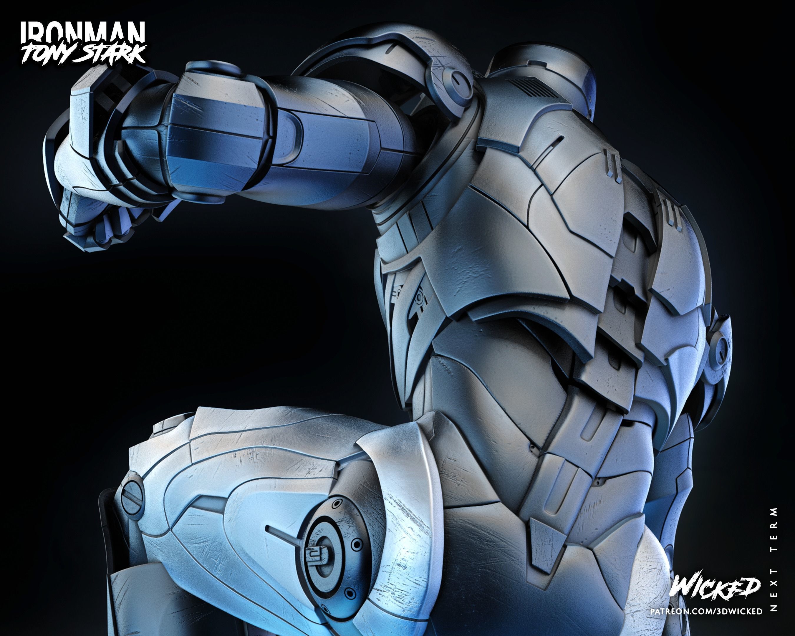 Wicked Marvel Iron Man 2023 Bust ready for 3d printing 3D print model_23
