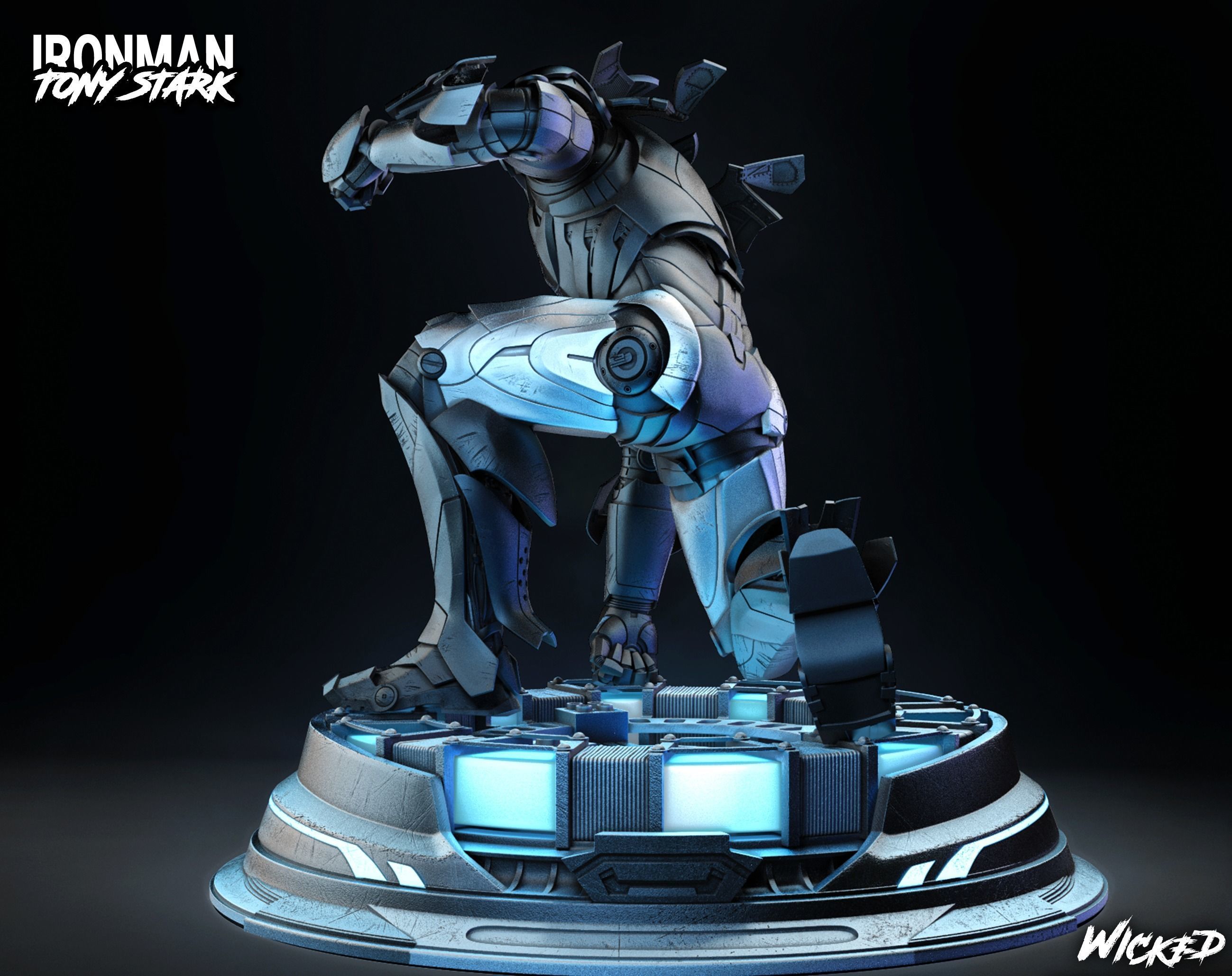 Wicked Marvel Iron Man 2023 Bust ready for 3d printing 3D print model_4