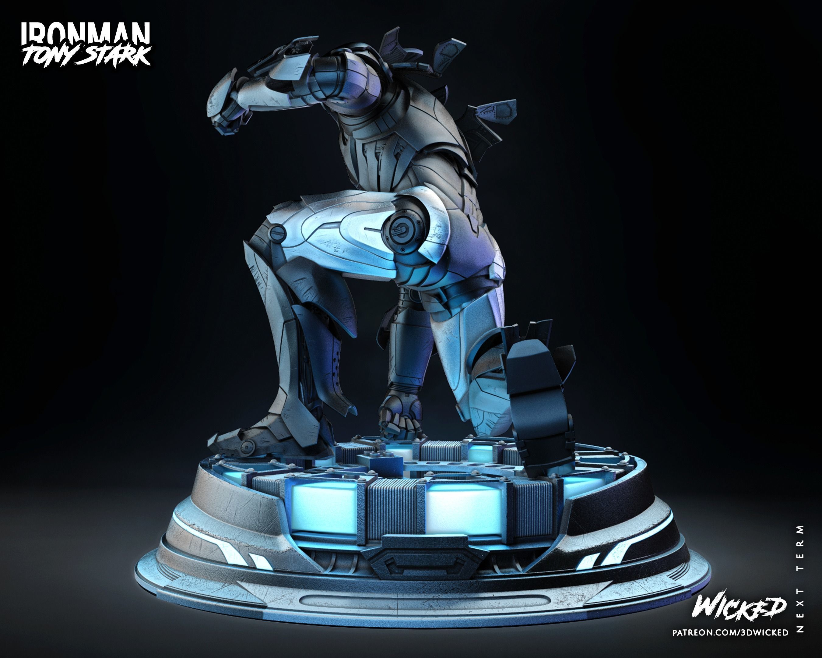 Wicked Marvel Iron Man 2023 Bust ready for 3d printing 3D print model_7