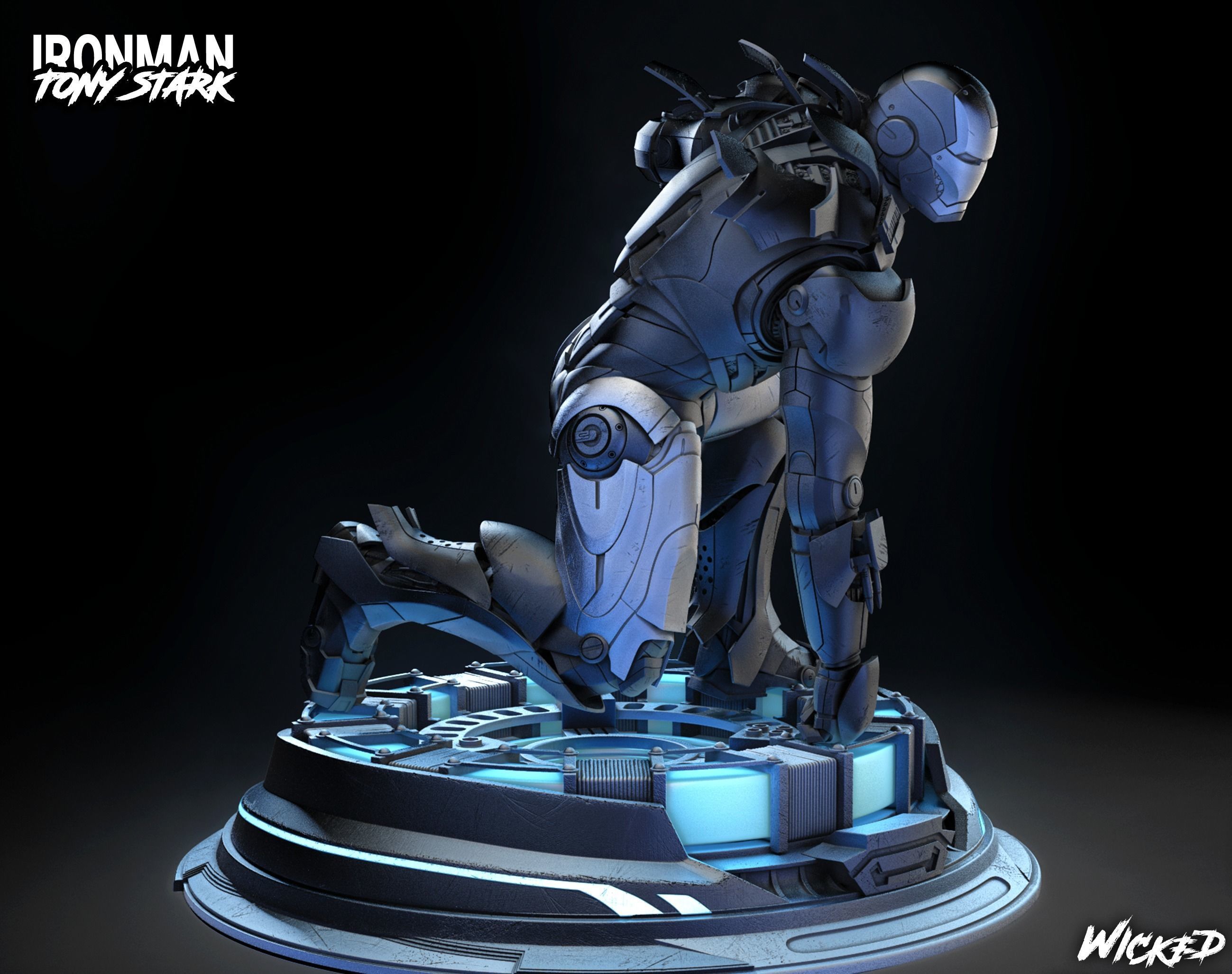Wicked Marvel Iron Man 2023 Bust ready for 3d printing 3D print model_3