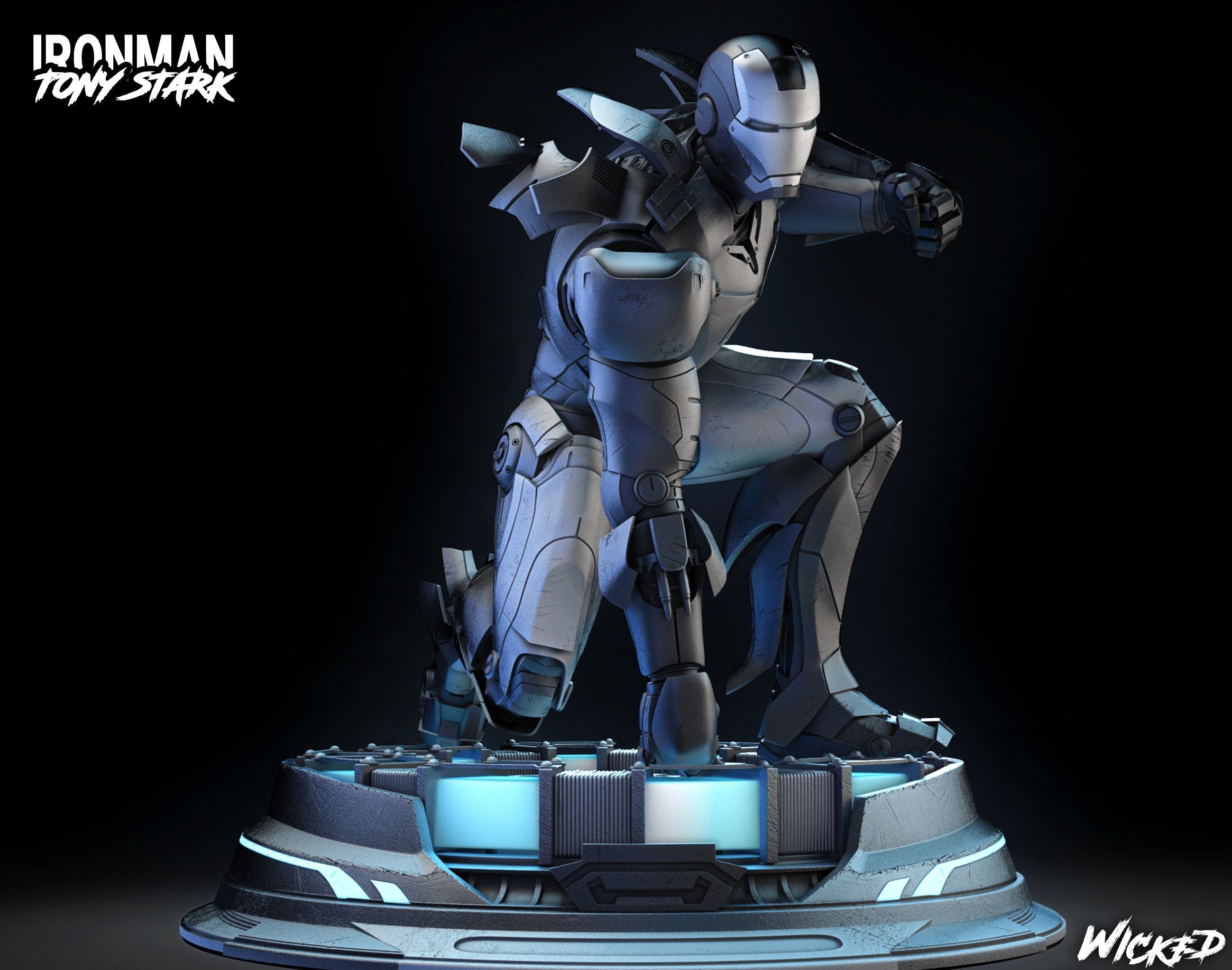 Wicked Marvel Iron Man 2023 Bust ready for 3d printing 3D print model_1