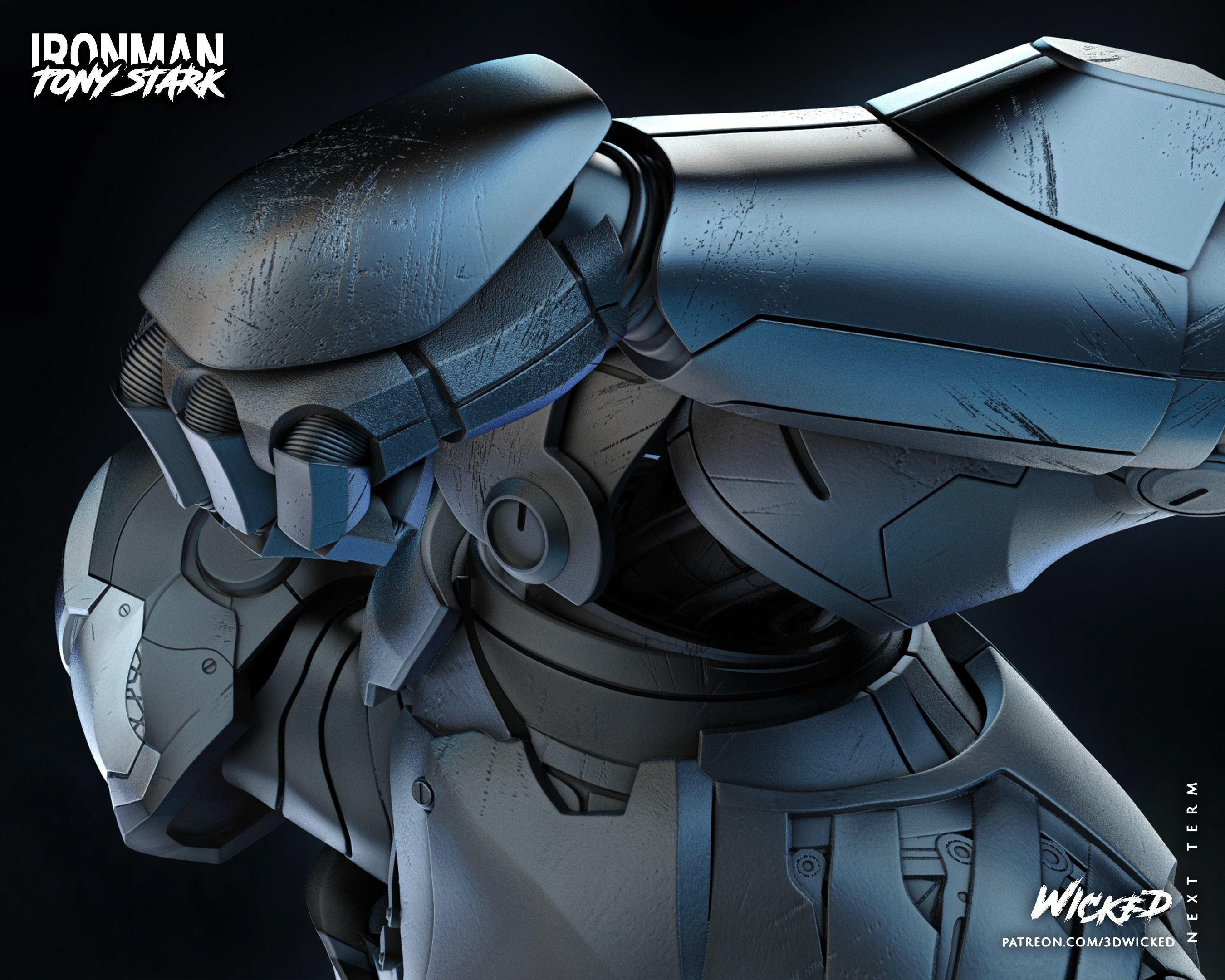 Wicked Marvel Iron Man 2023 Bust ready for 3d printing 3D print model_18