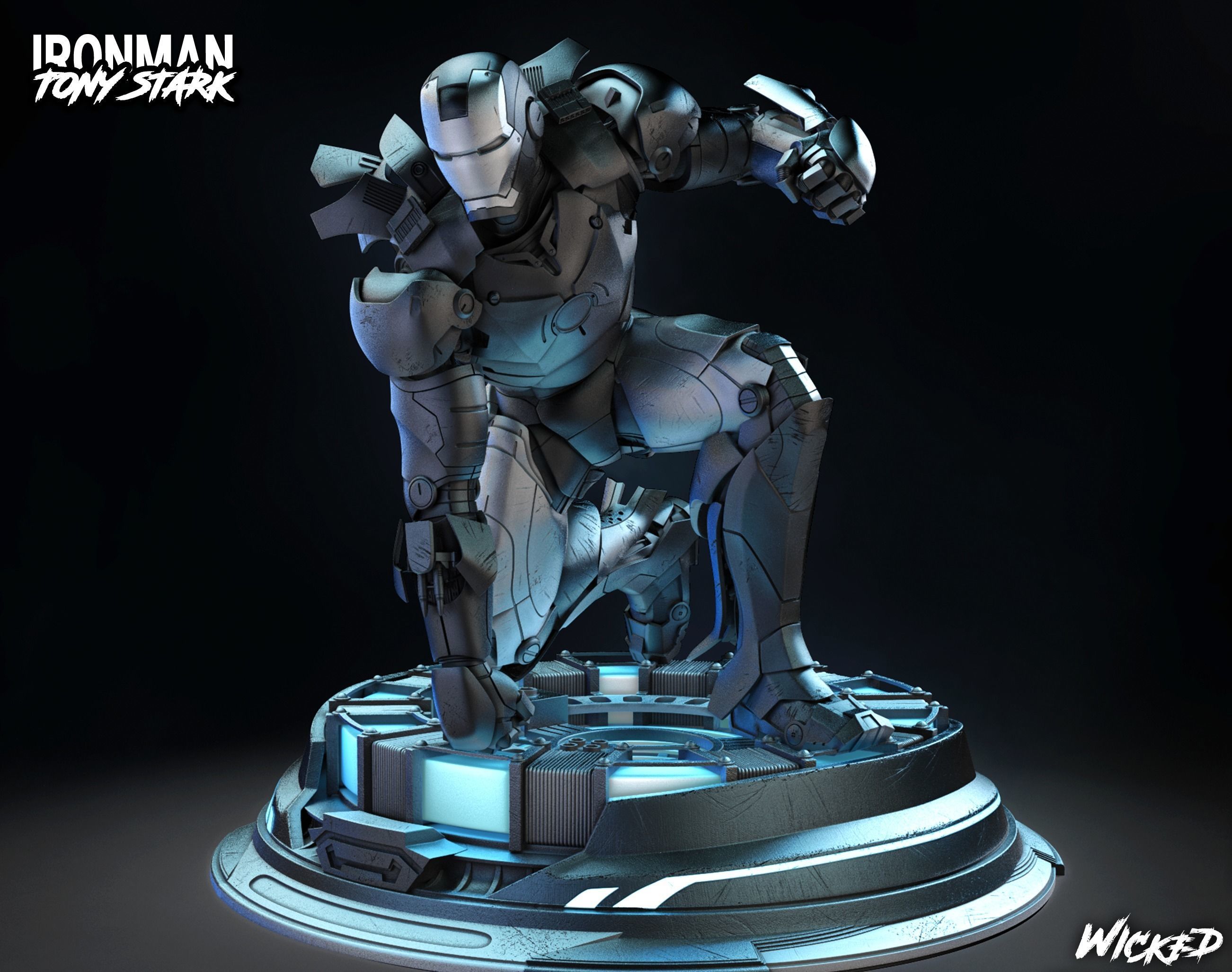 Wicked Marvel Iron Man 2023 Bust ready for 3d printing 3D print model_2