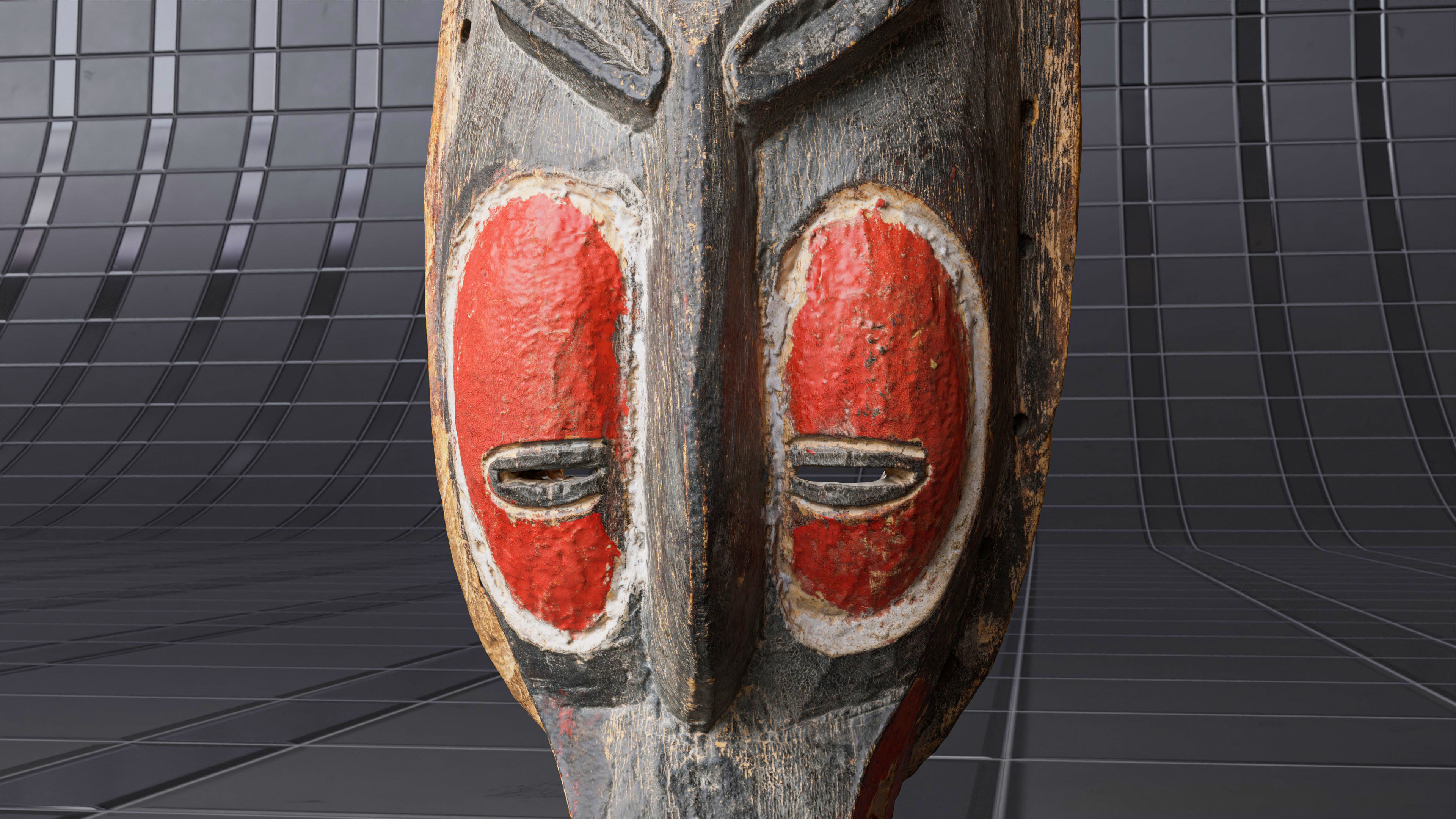Handmade old african animal mask - 01 3D model_6