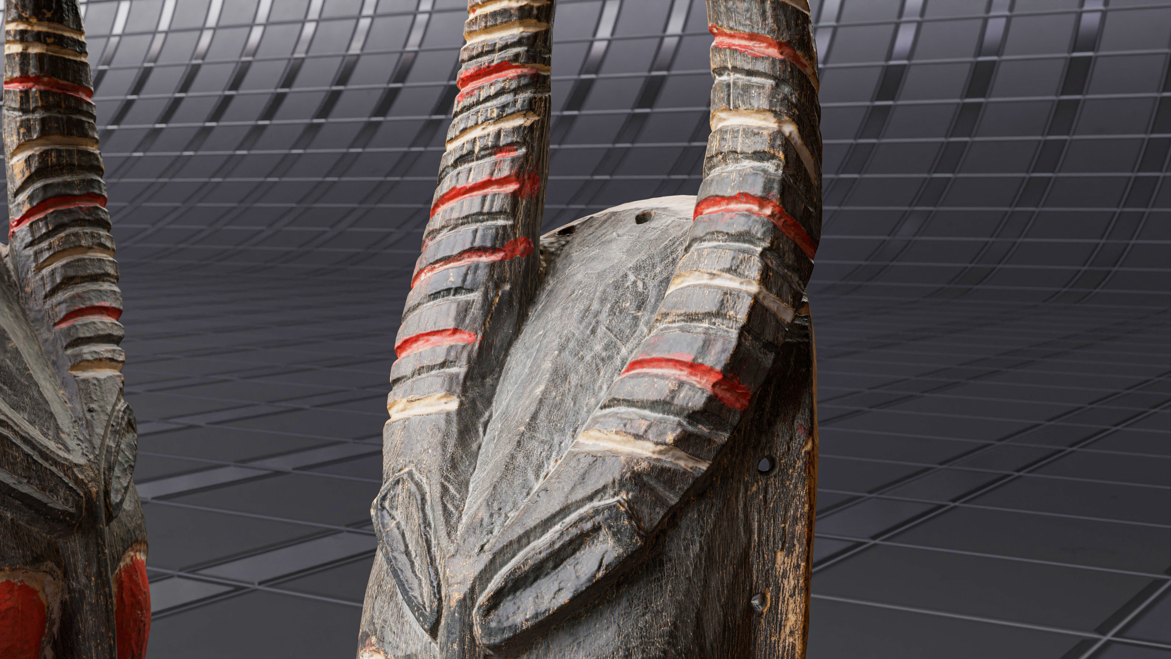 Handmade old african animal mask - 01 3D model_7