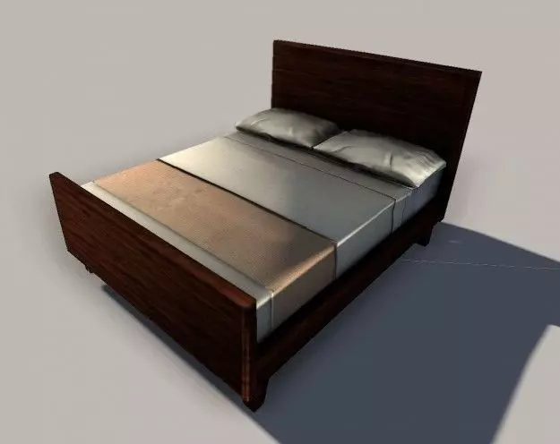 Low-Poly Queen Size Bed Low-poly 3D model_0