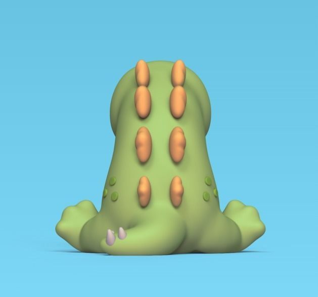 Sitting Dinosaur Stegosaurus 3D print model_3