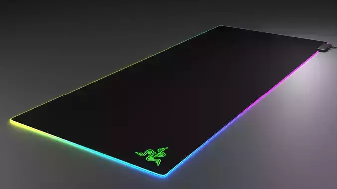 Realistic Razer mouse pad fire fly 3D model