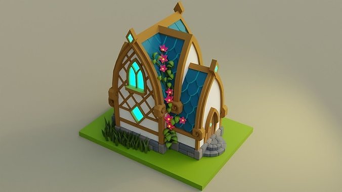 Fantasy House Low-poly 3D model