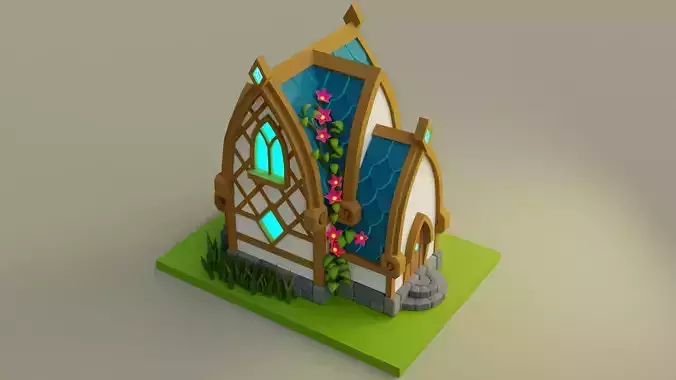 Fantasy House Low-poly 3D model