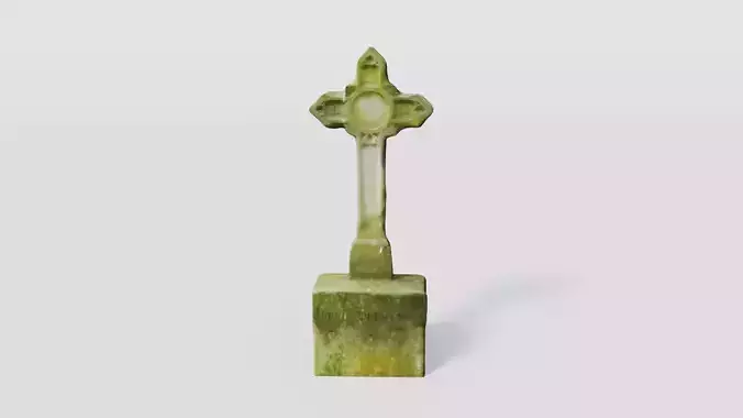 Headstone and cross 3D model