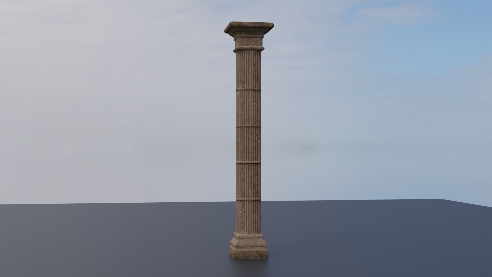 Stone Pillars Low-poly 3D model_9