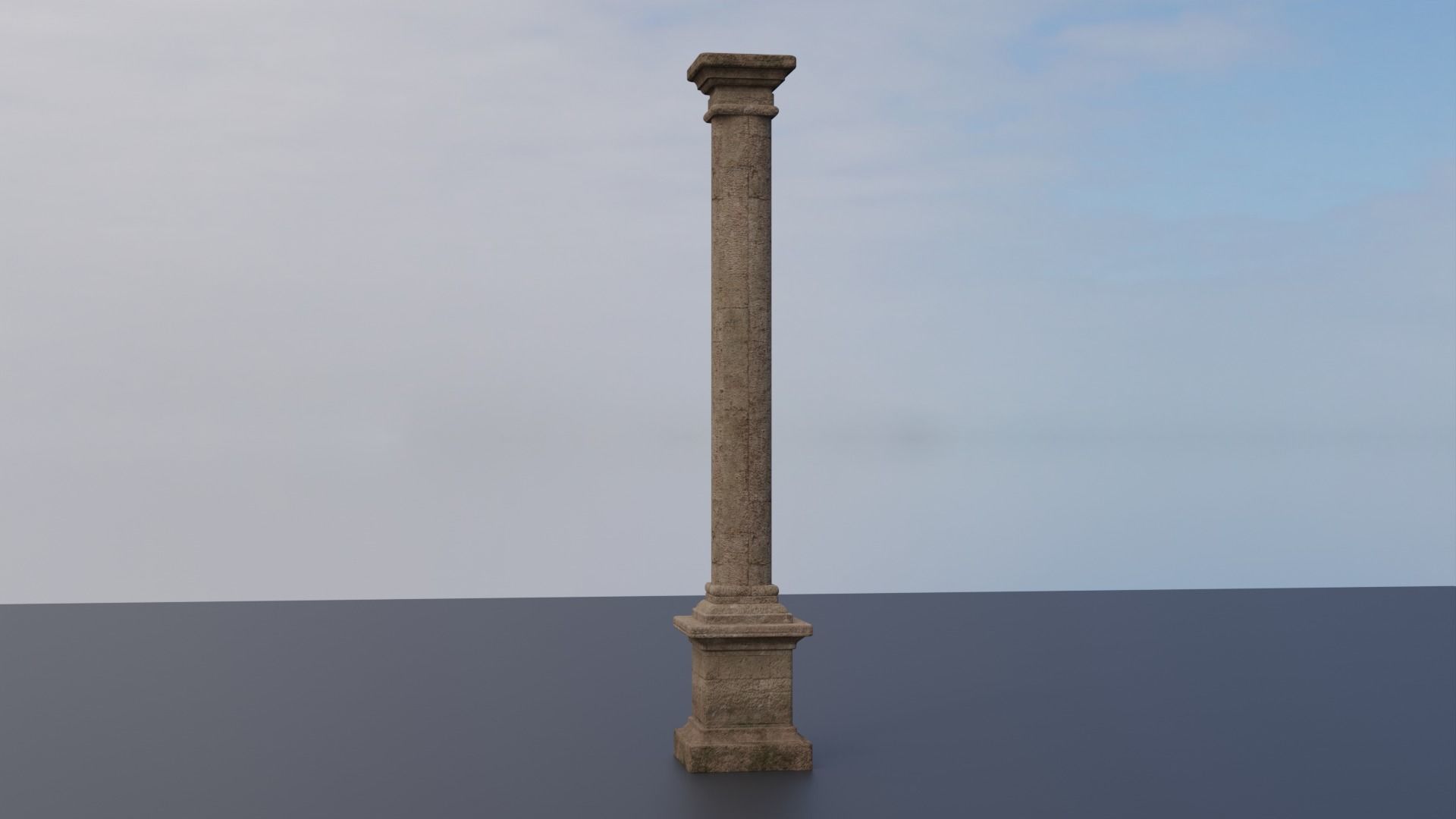 Stone Pillars Low-poly 3D model_7