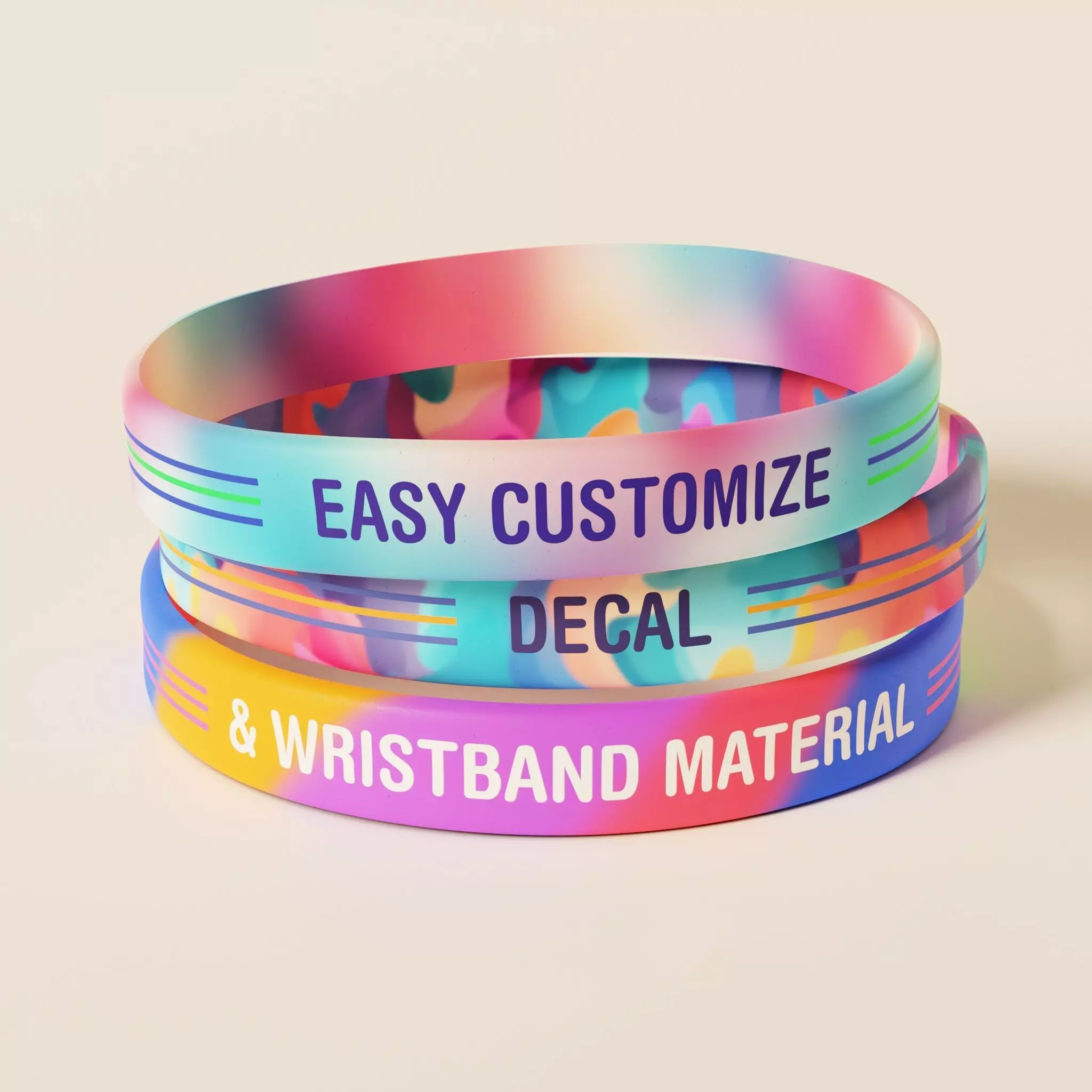 Silicone Wristband Low-poly 3D model_0