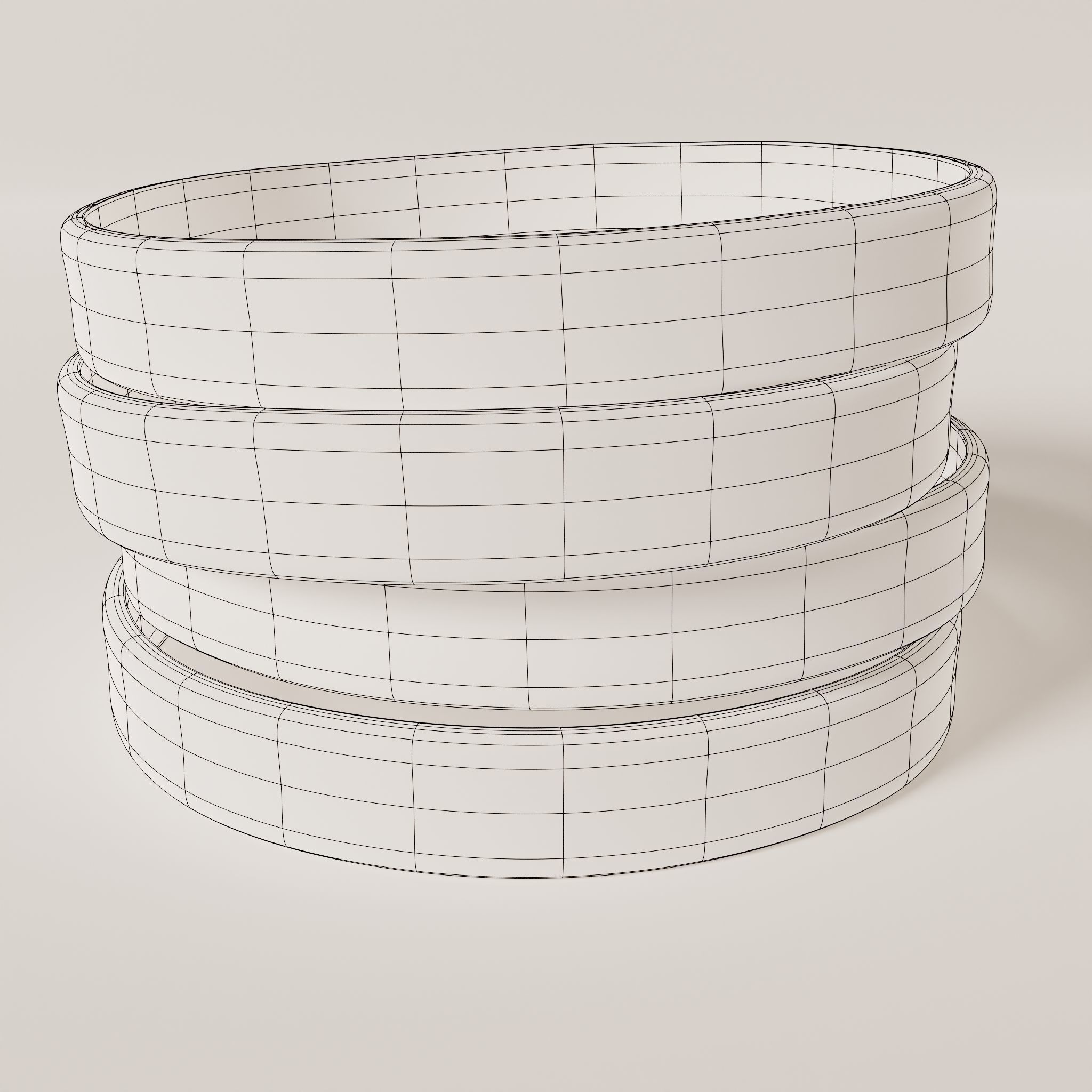 Silicone Wristband Low-poly 3D model_6