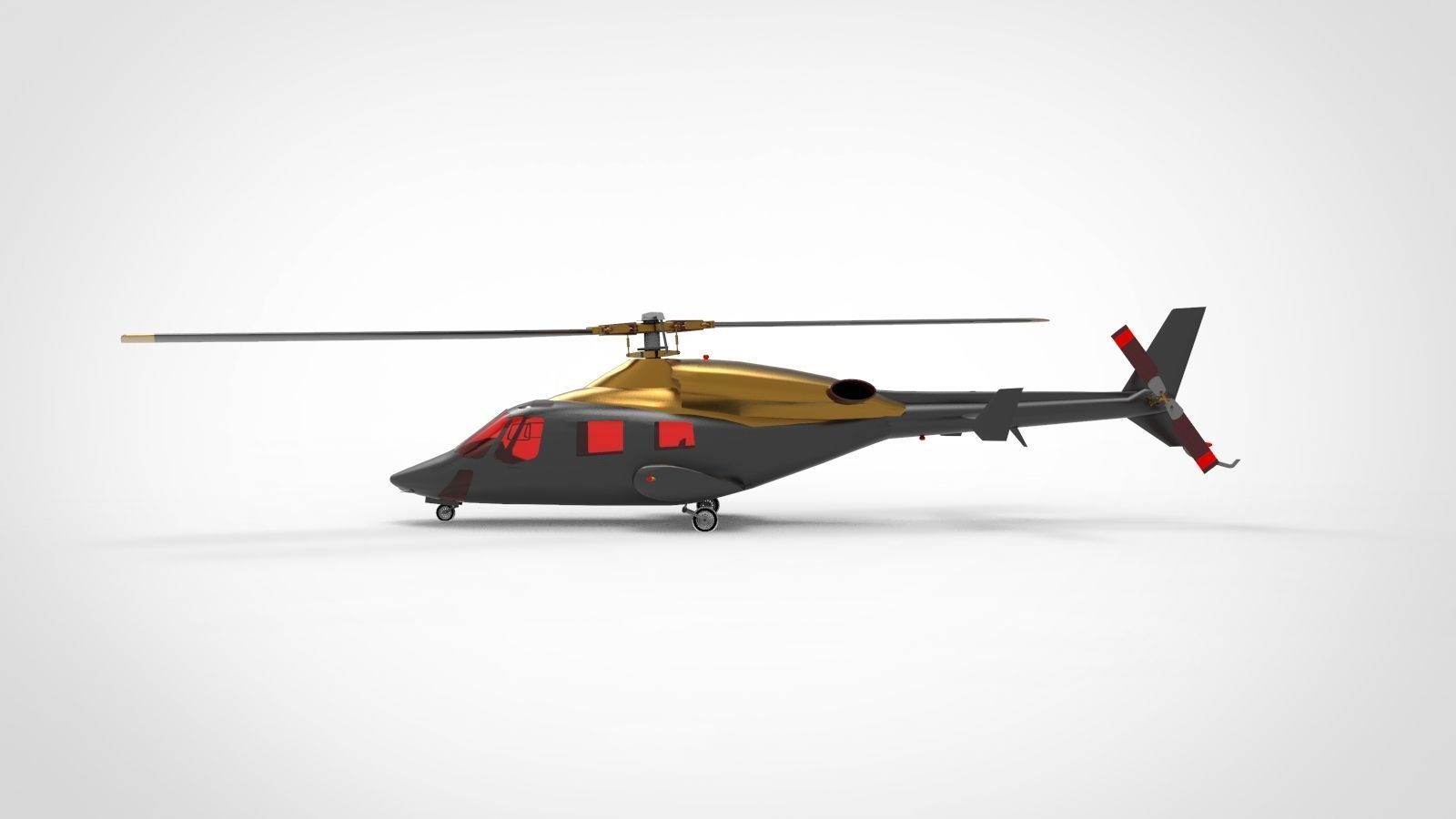 Bell 222 3D model_1